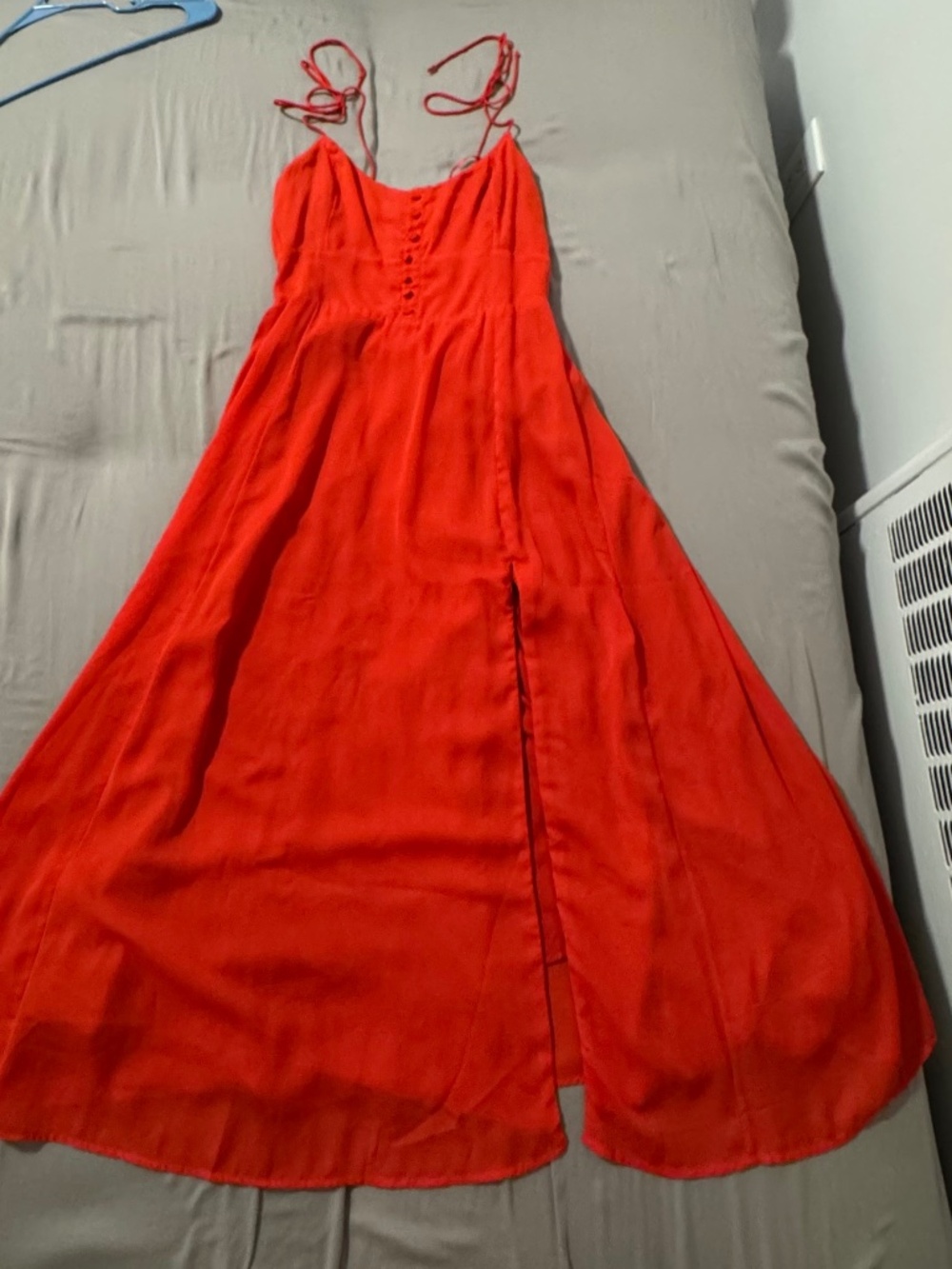 Abercrombie & Fitch Red Tie-Strap Corset Midi Dress S